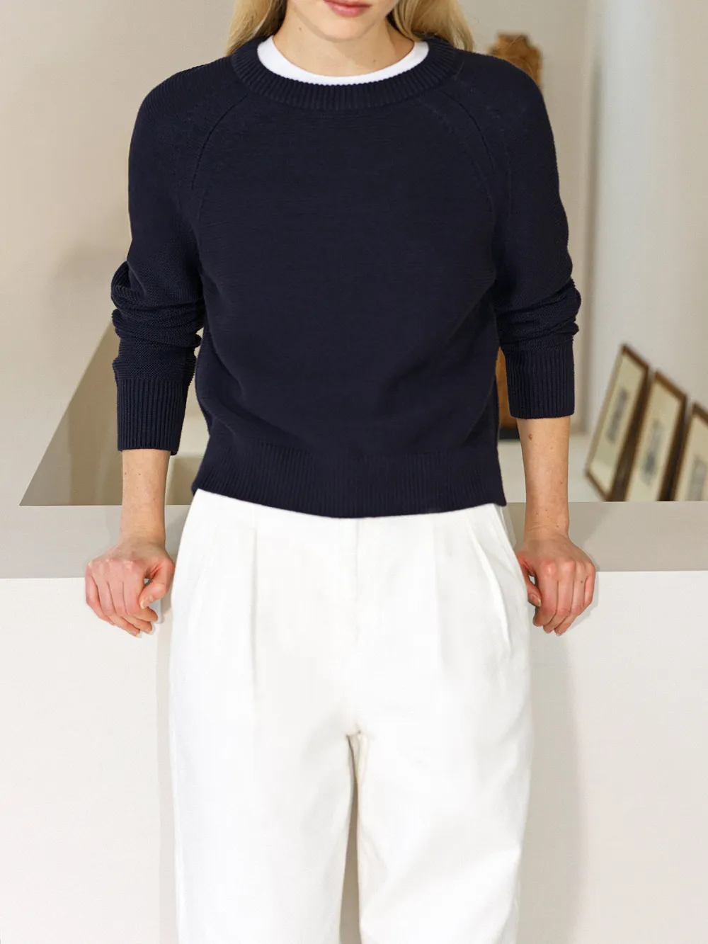 Simple Solid Color Crew Neck Sweater