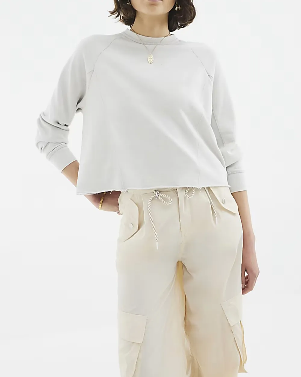 Skin-Friendly Cotton Raw-Edge Women's Sweatshirts