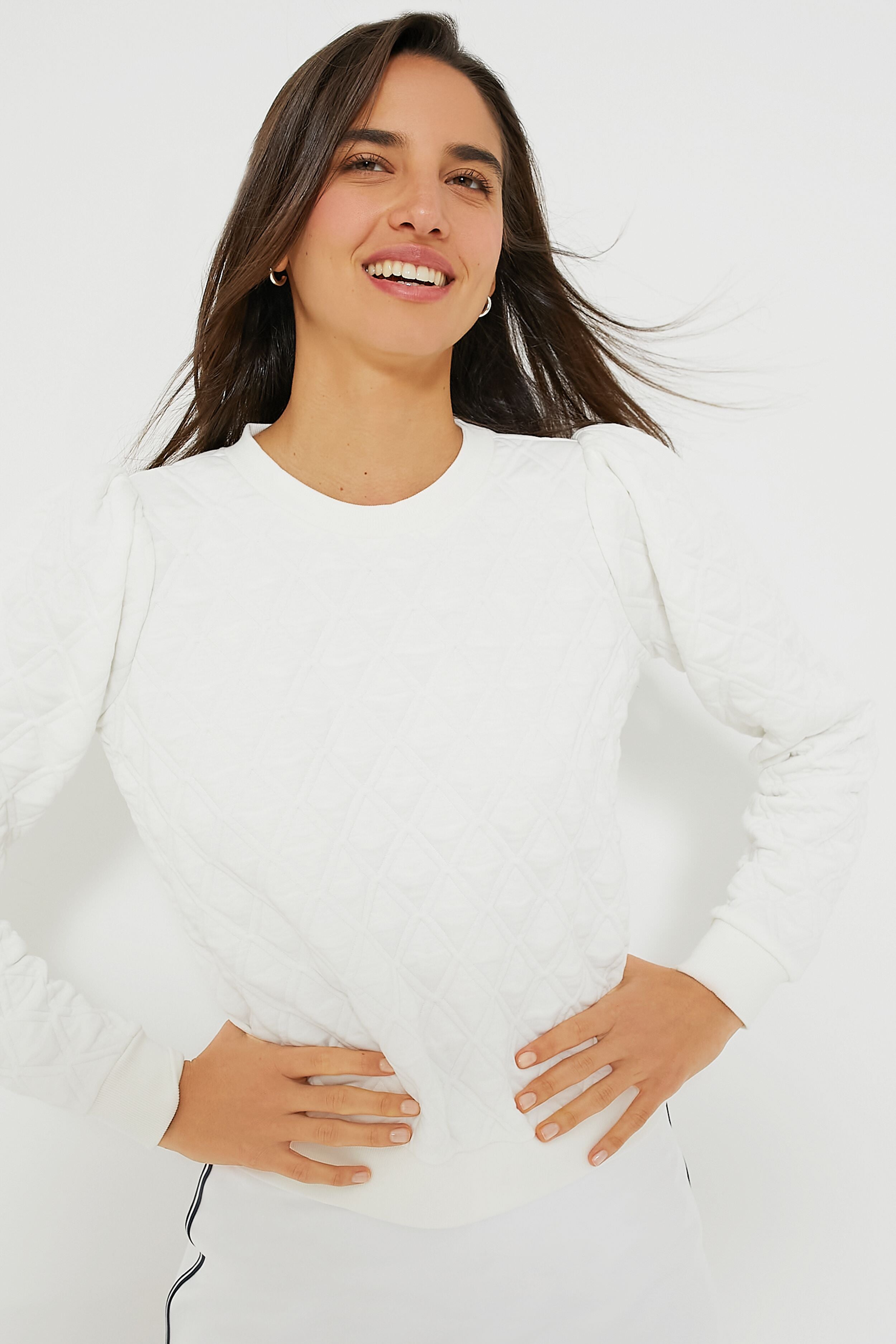 White Puff Sleeve Campbell Pullover