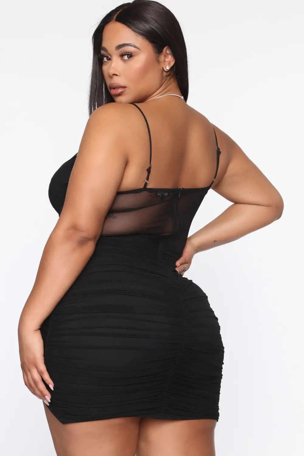 Personal Spotlight Ruched Mini Dress - Black