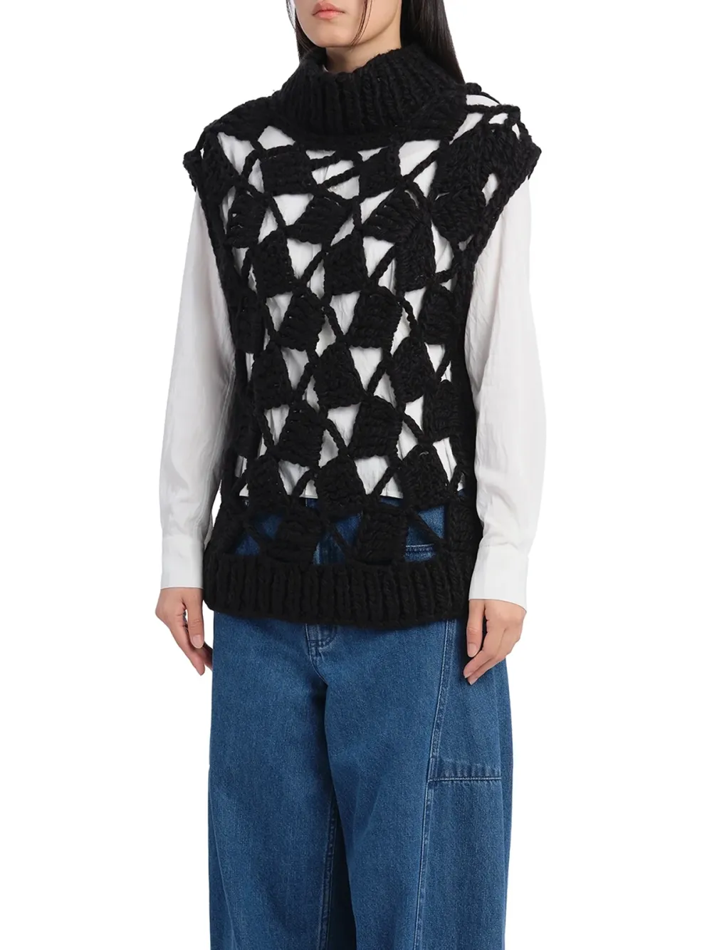 Mixed Media Chunky Crochet Vest