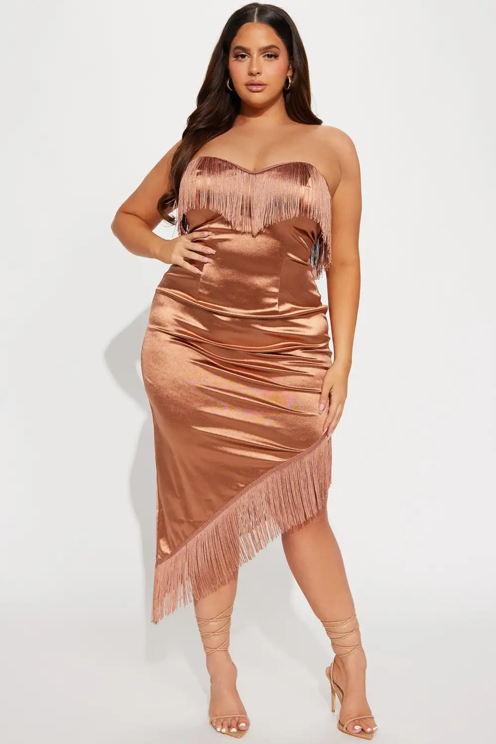 Carolina Fringe Maxi Dress - Mocha