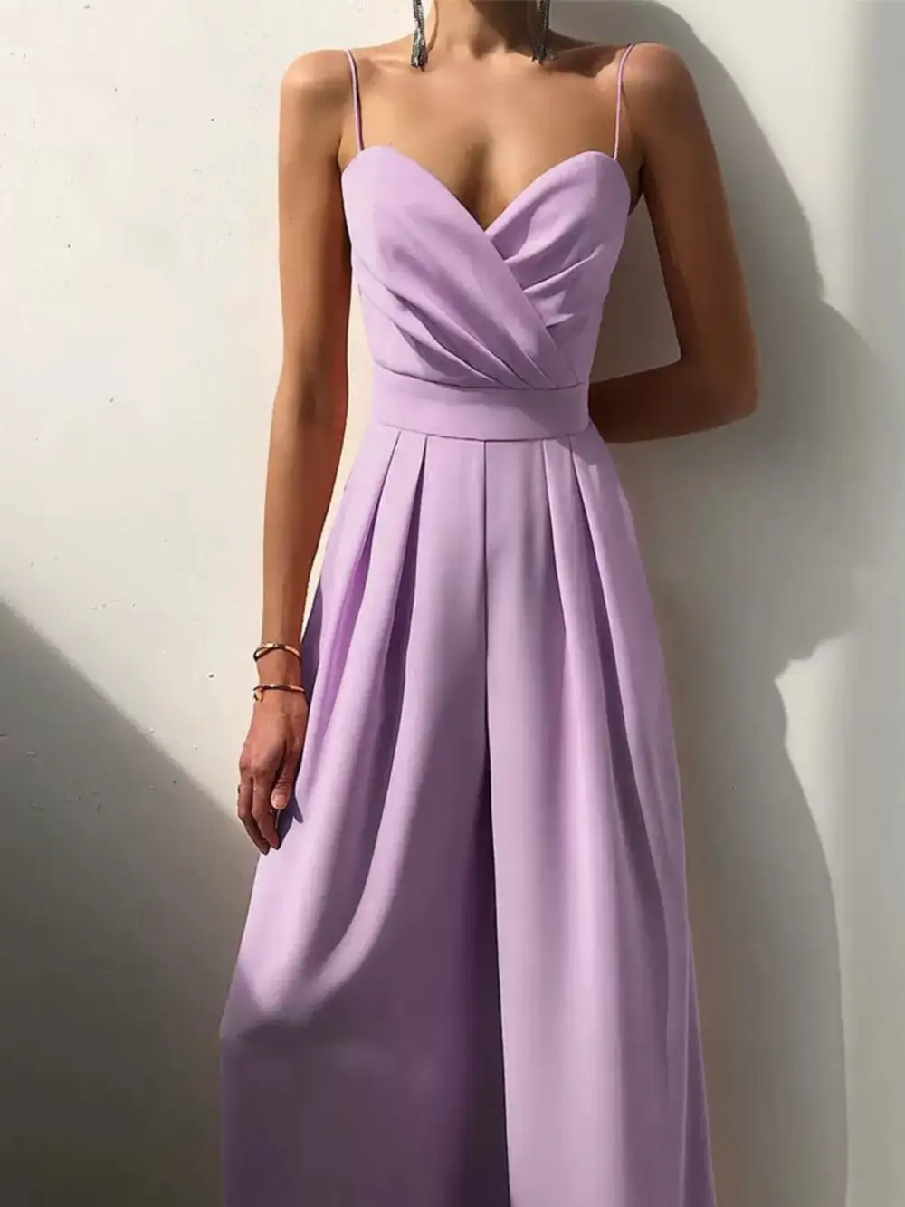 Spaghetti Strap Wide Leg Jumpsuit