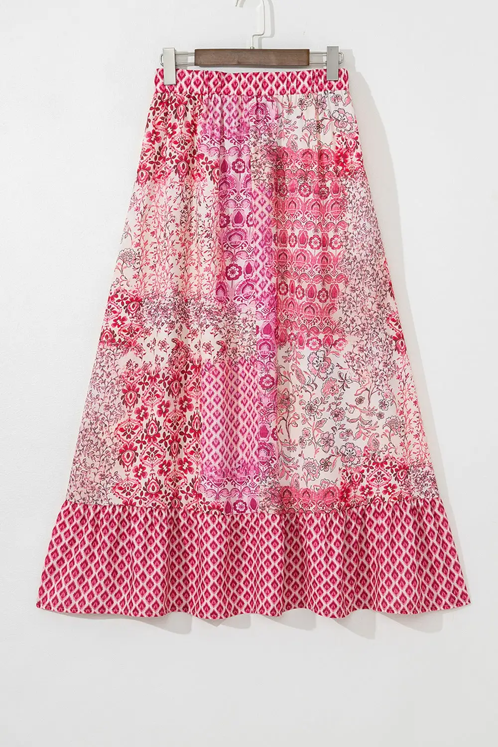 Printed Tassel Drawstring High Skirt