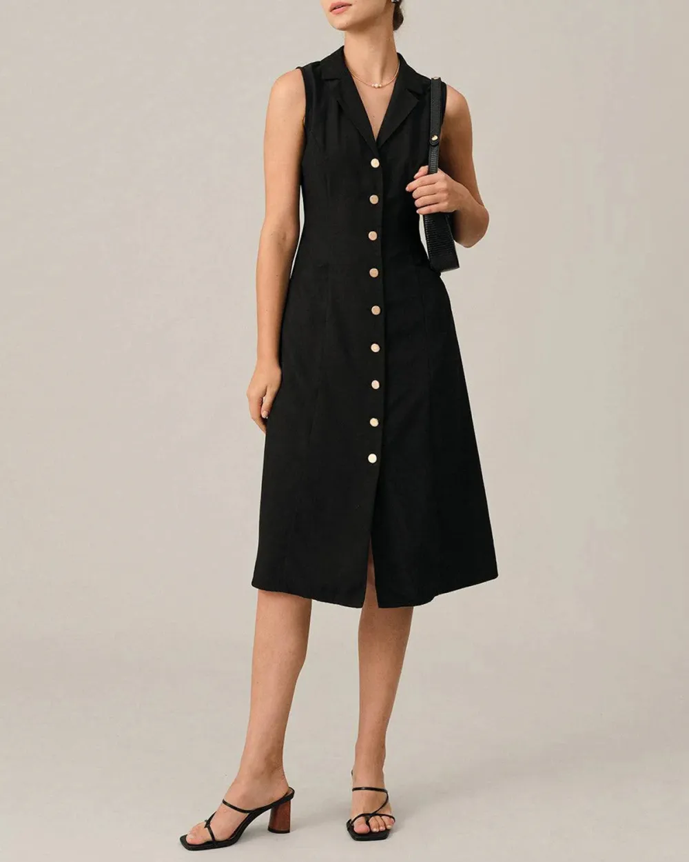 Cotton Fabric Black Dress