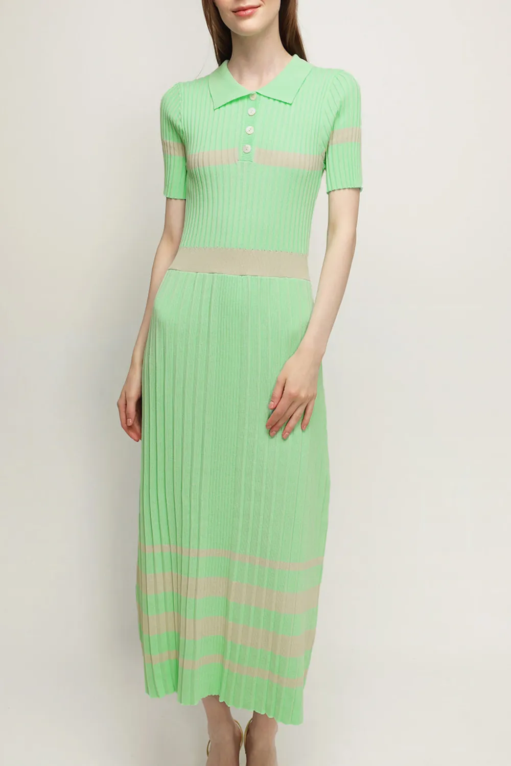 Pleated Hem Maxi Dress
