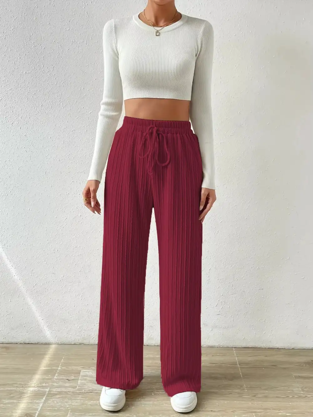 Weekend Drawstring Wide Leg Pants