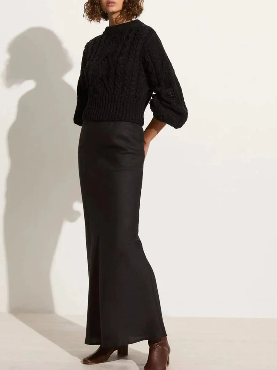 Black Crochet Detail Knit Jumper