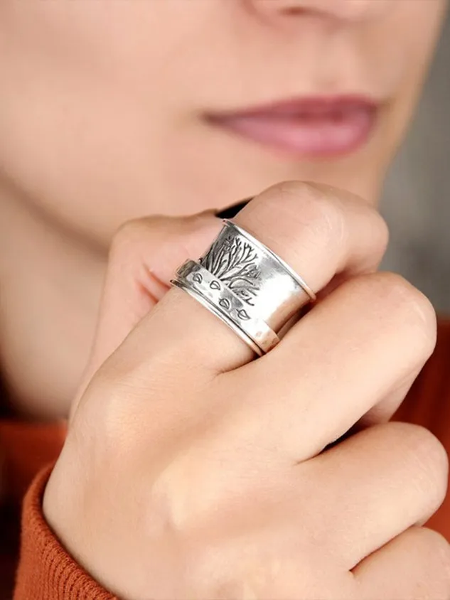 Vintage Alloy Tree of Life Ring