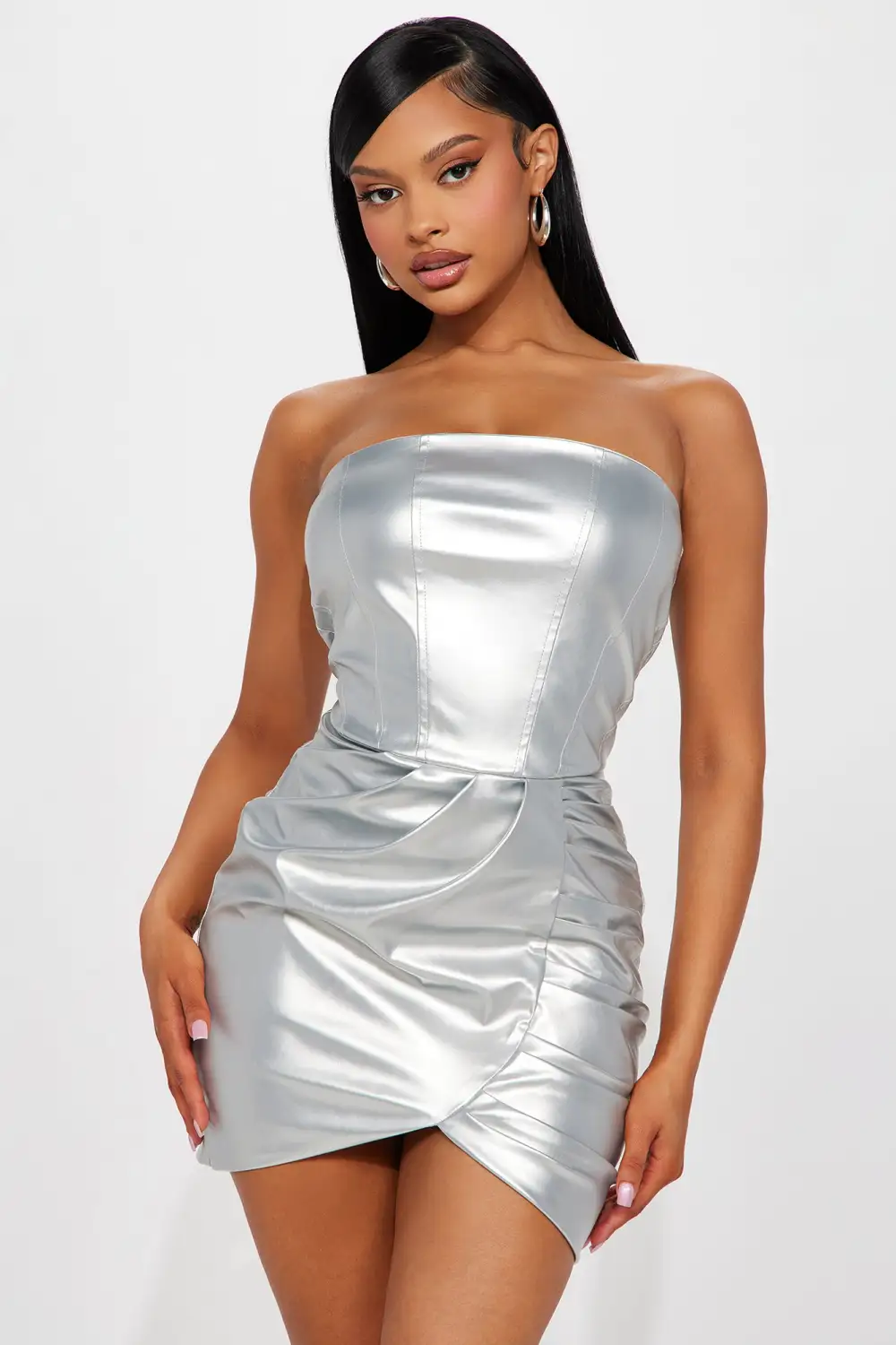 Beyond The Sea Mini Dress - Silver