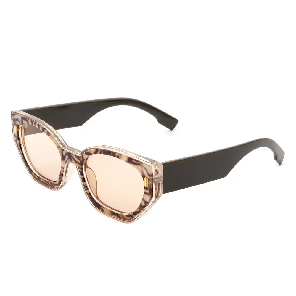 Fuzzy Cat Eye Round Frame Sunglasses