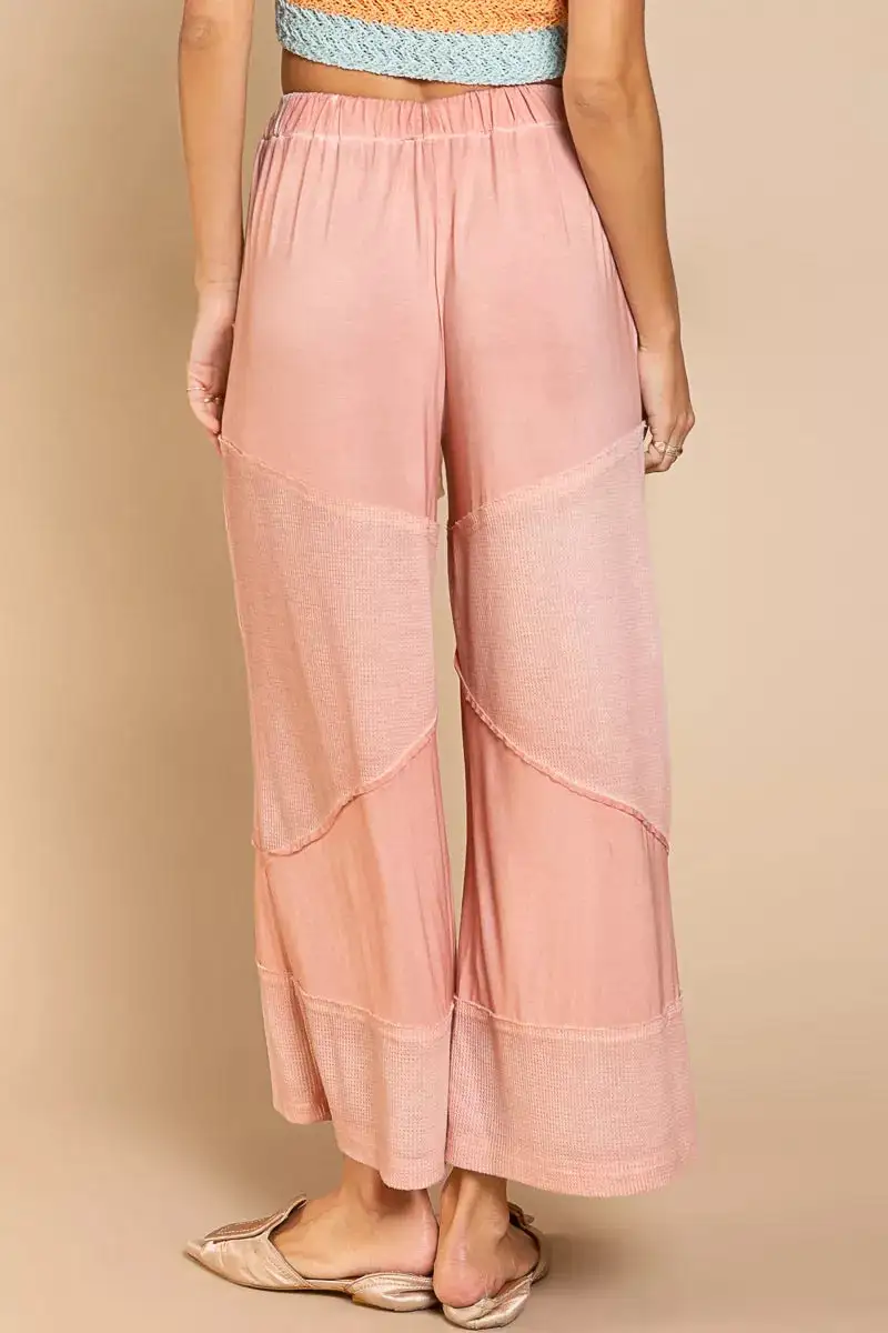 Relaxed Elastic Waistband Wide Leg Pants With Drawstring