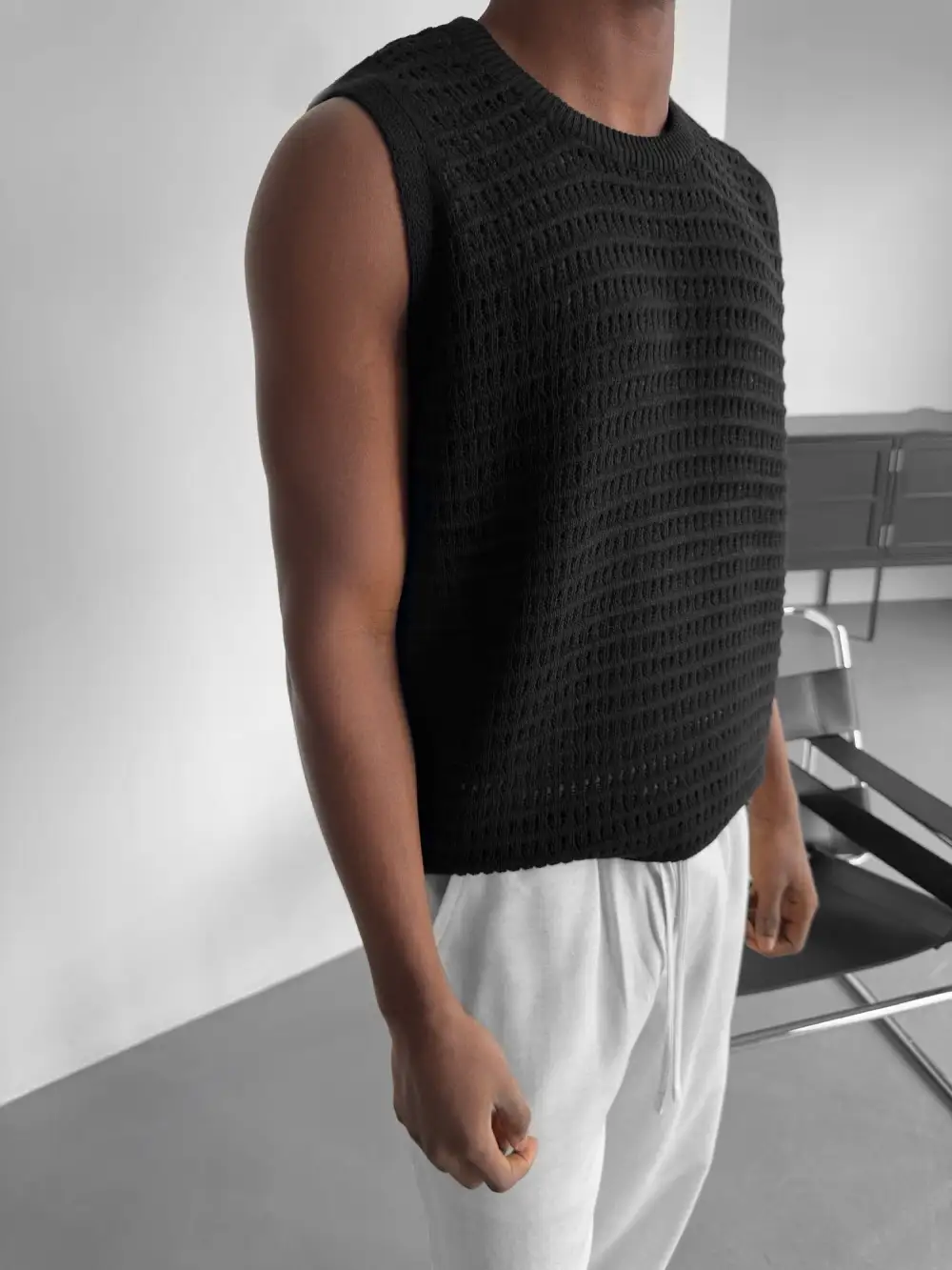 Everyday Relaxed Grid Texture Tank Top