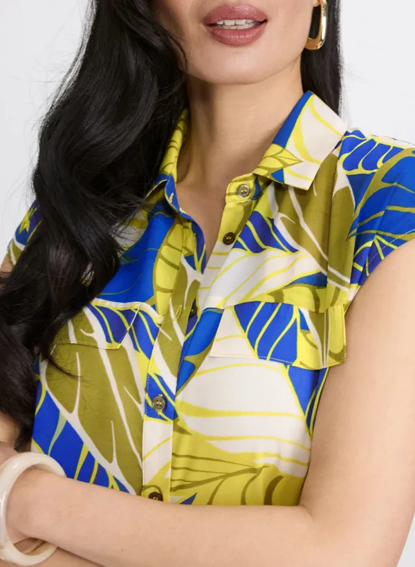 Chiffon-Blended Cotton Shirt