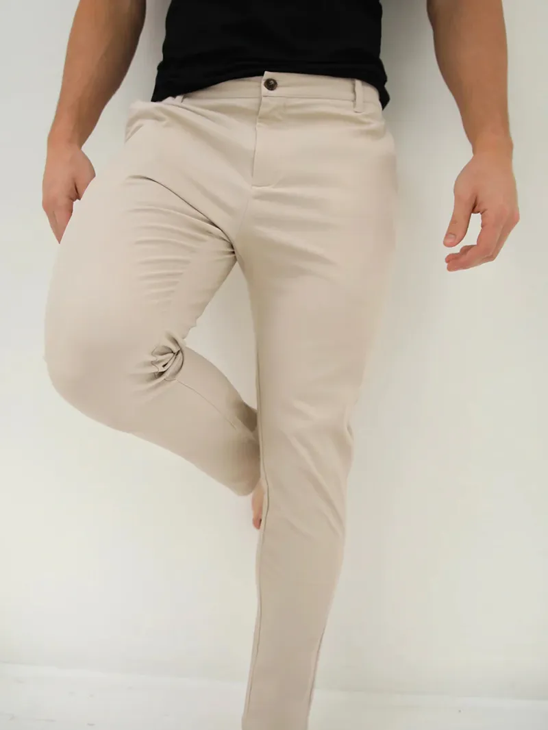 Khaki Stretch Twill Men's Pants