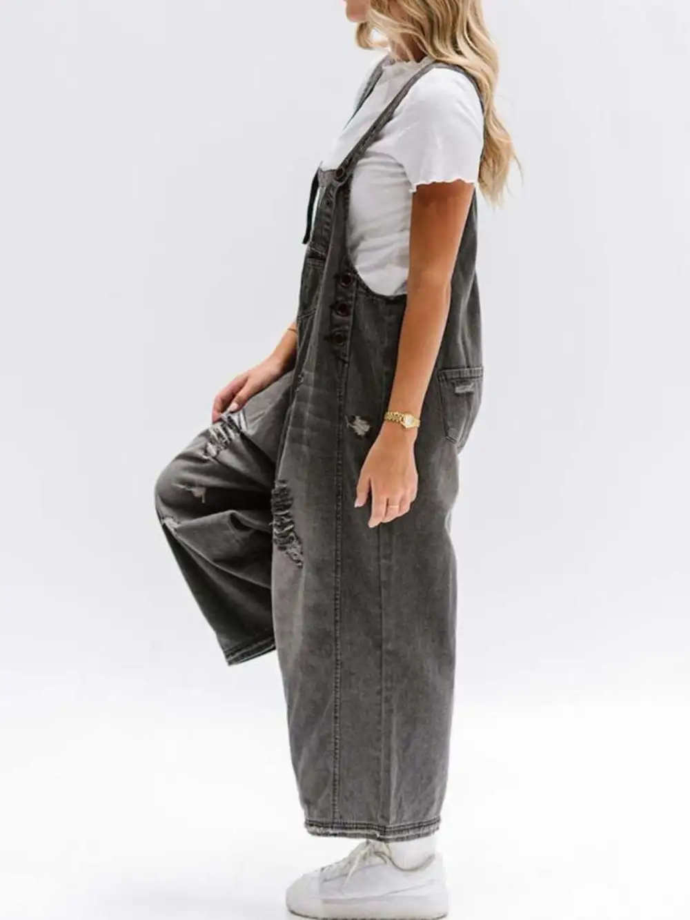 Casual Denim Wide Leg Overalls