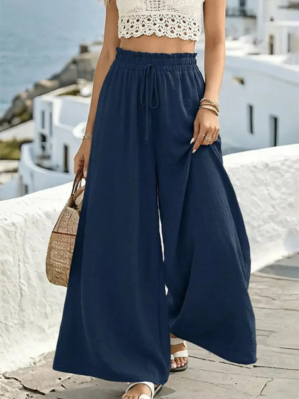 Wide Leg Drawstring Pants