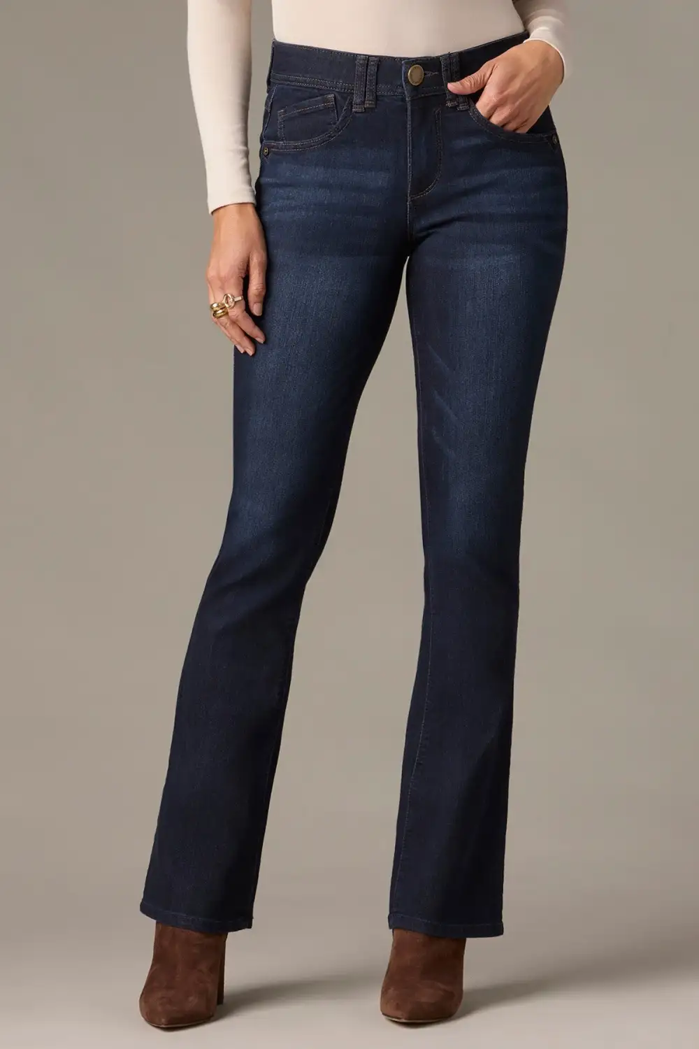 Petite Mid Rise Bootcut Jeans