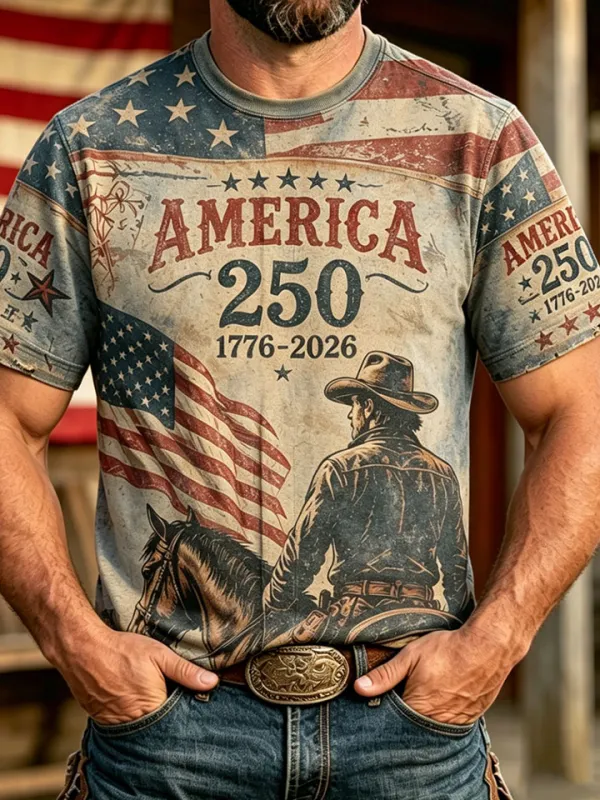 Men's 250th Anniversary Western Style T-Shirt