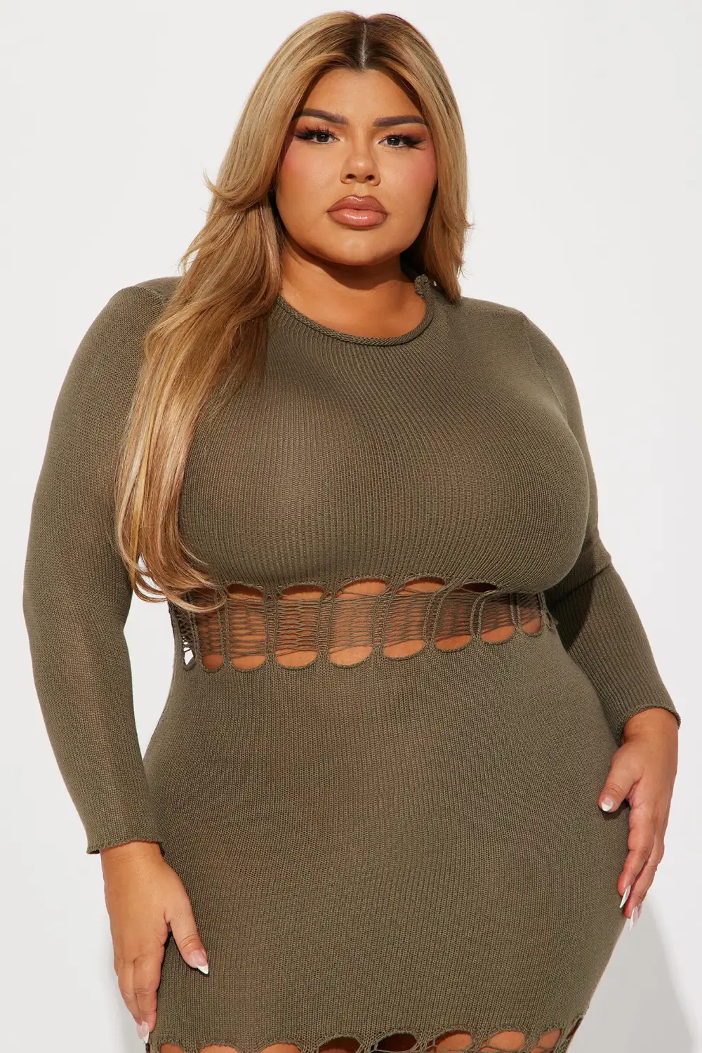 Tamara Sweater Midi Dress - Olive
