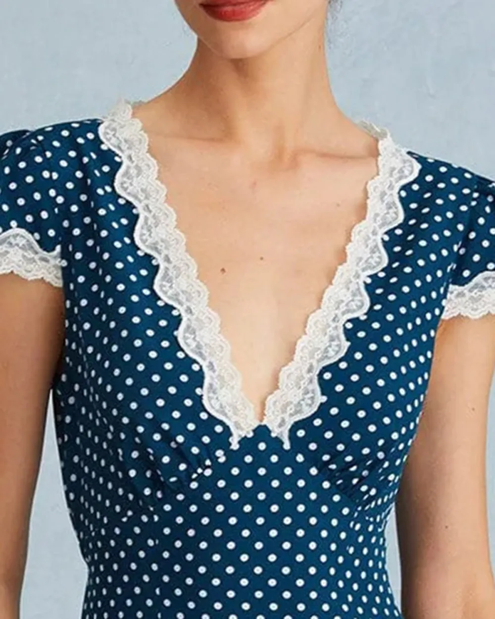 Polyester Satin Blue Dress