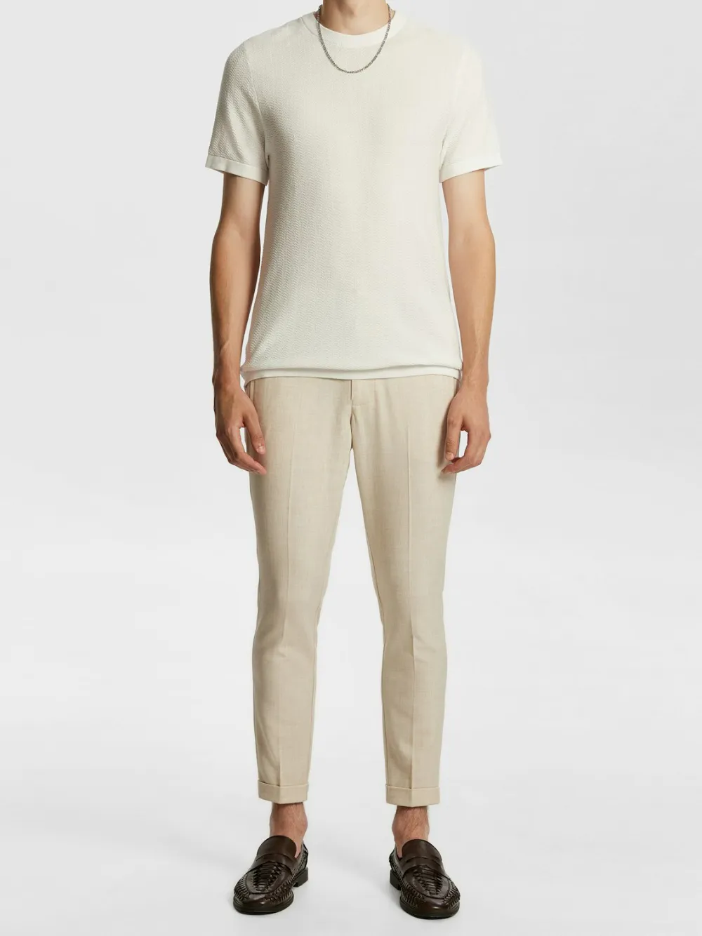 Knit Crew Neck Short Sleeve T-Shirt