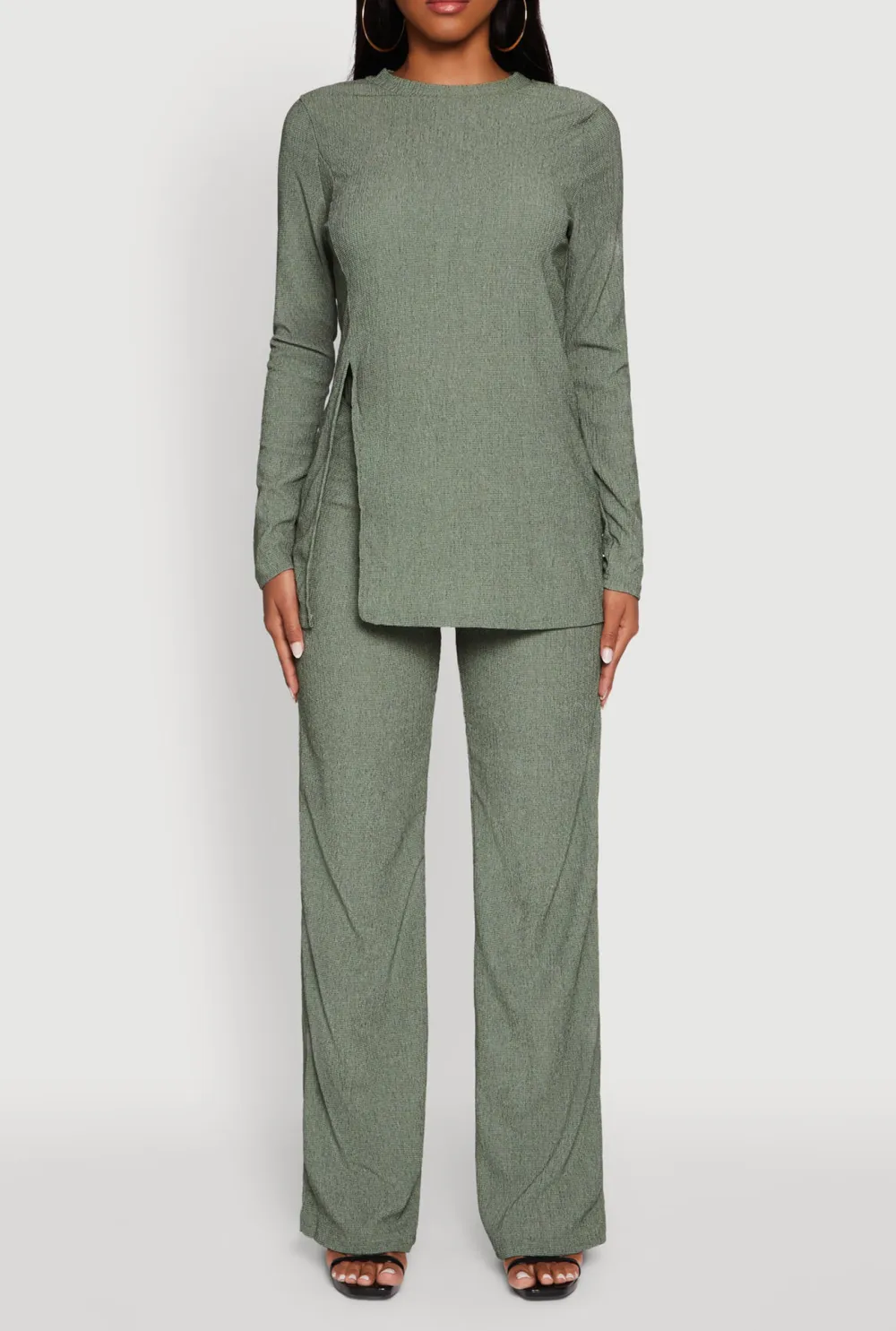 Side Slit Long Sleeved Shirt