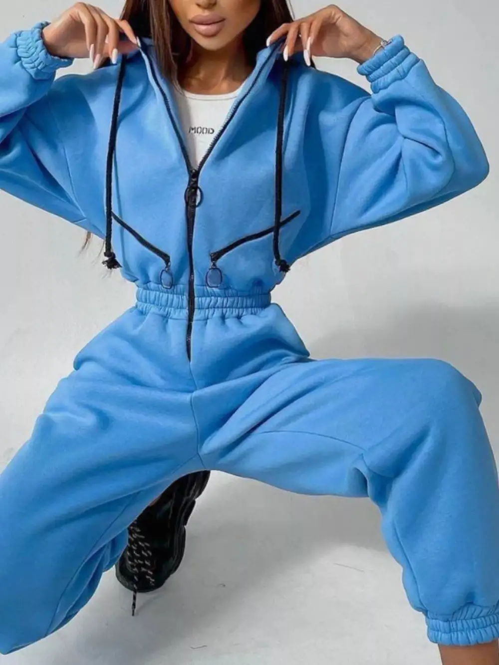 Hooded Zip Jumpsuit