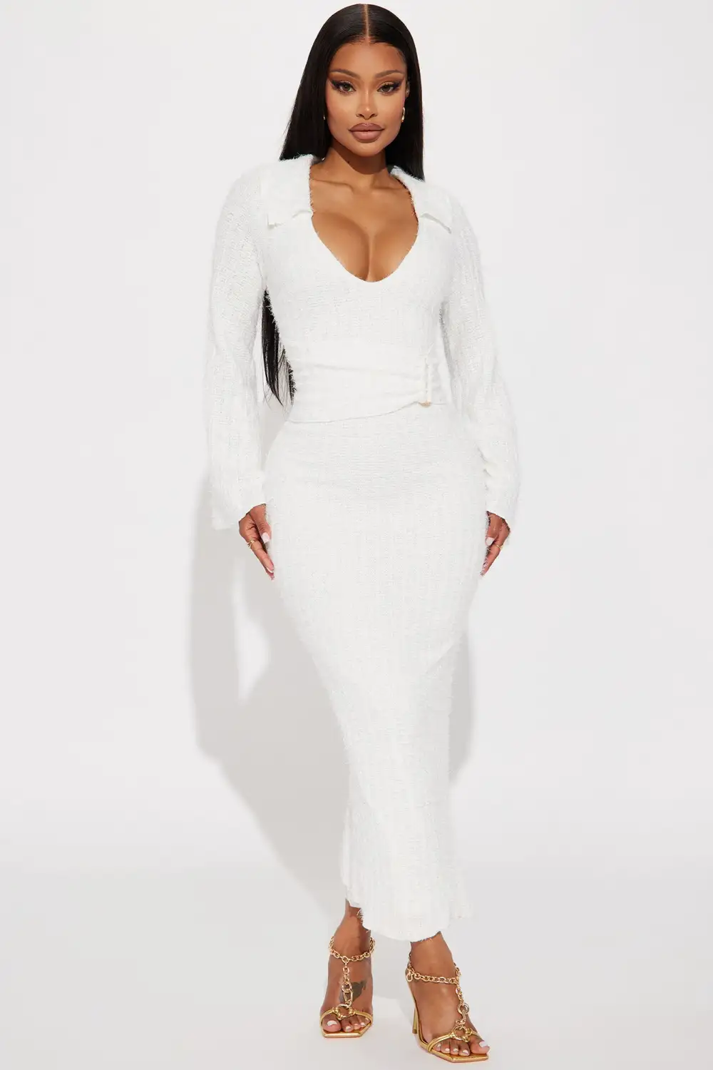 Jordyn Sweater Maxi Dress - Ivory