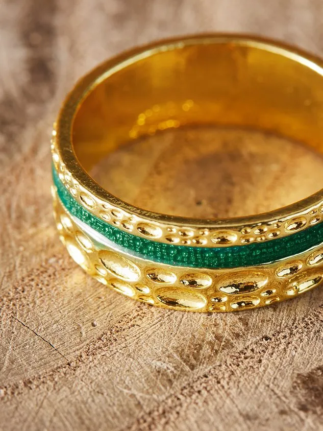 Vintage Cloisonne Gold Ring