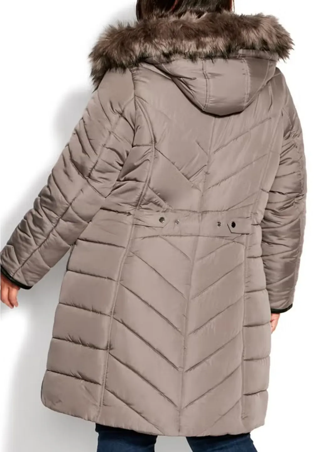 Double Zipper Mid Length Down Jacket
