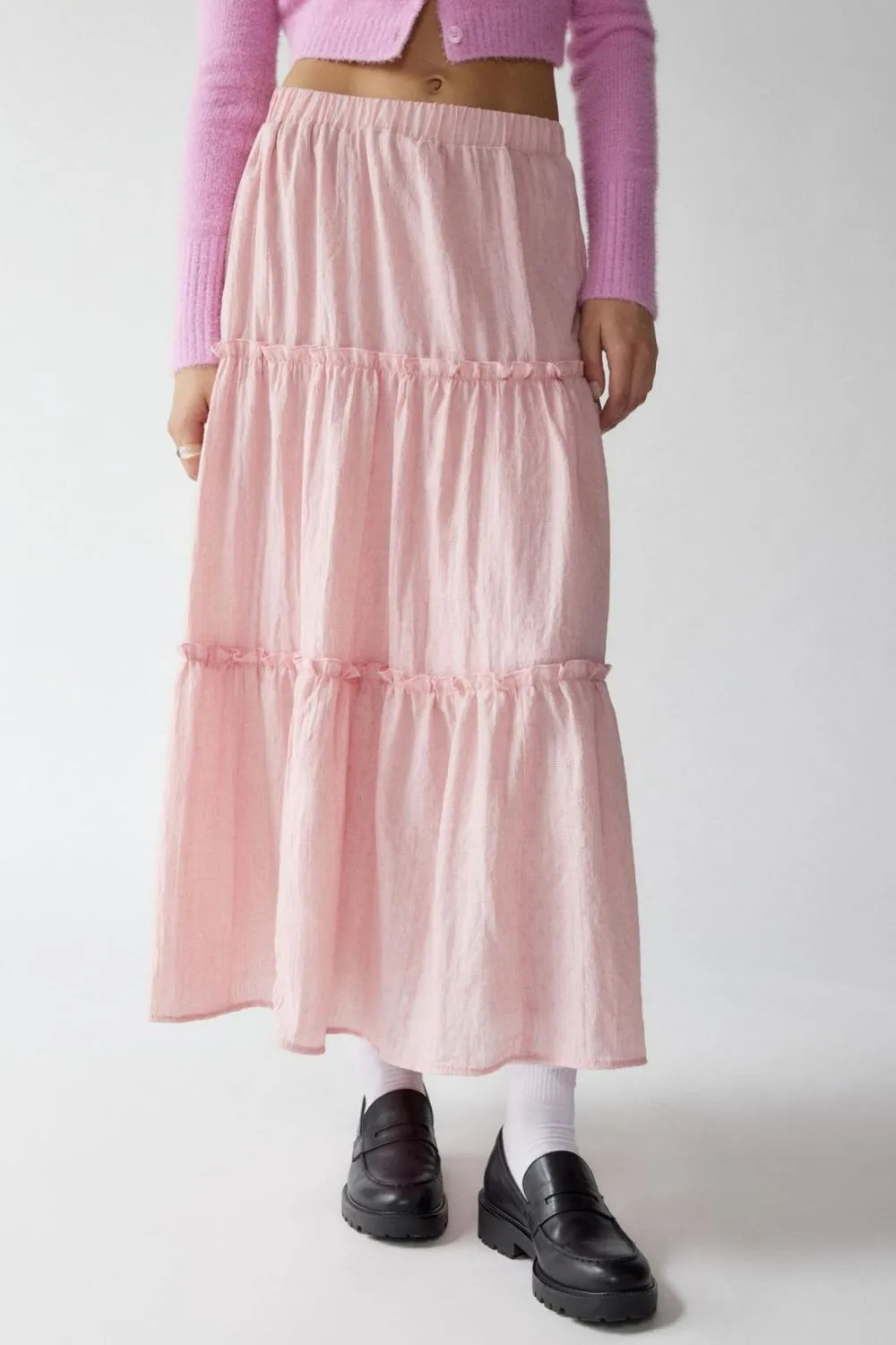 Frill Elastic Waist Mystique Skirt
