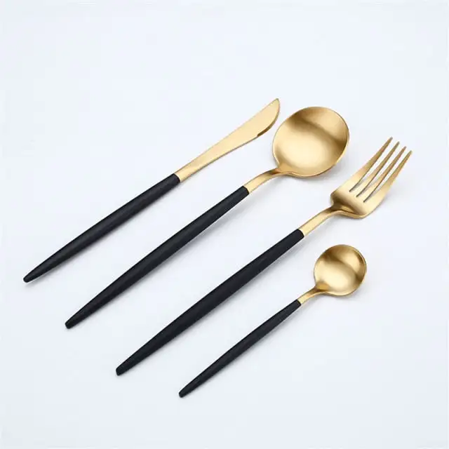 (Store Closing Sale) Rose Gold Tableware Set Stainless Steel Cutlery Set Western Food Tableware Luxury Fork Teaspoon Knife Cutlery Set fork spoon