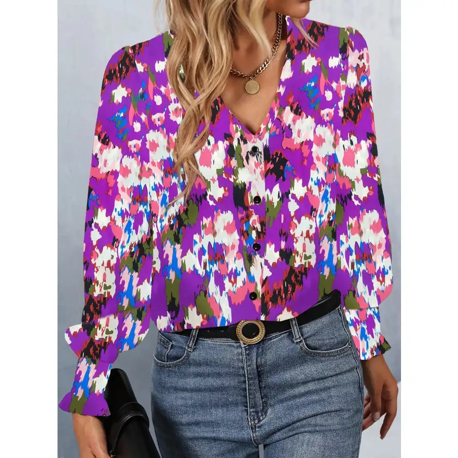Everyday Button Up Print Button Up Shirt