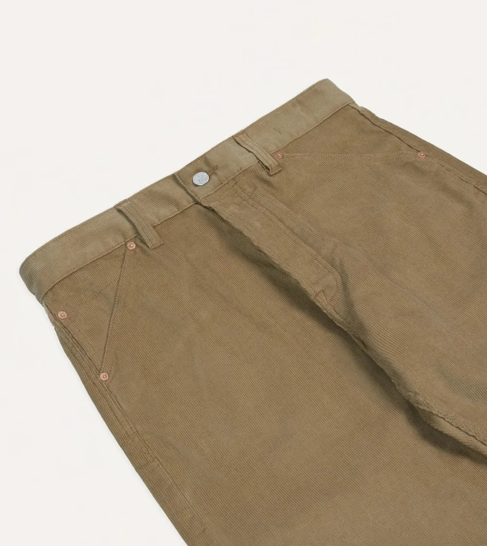 Khaki Straight Leg Casual Trousers