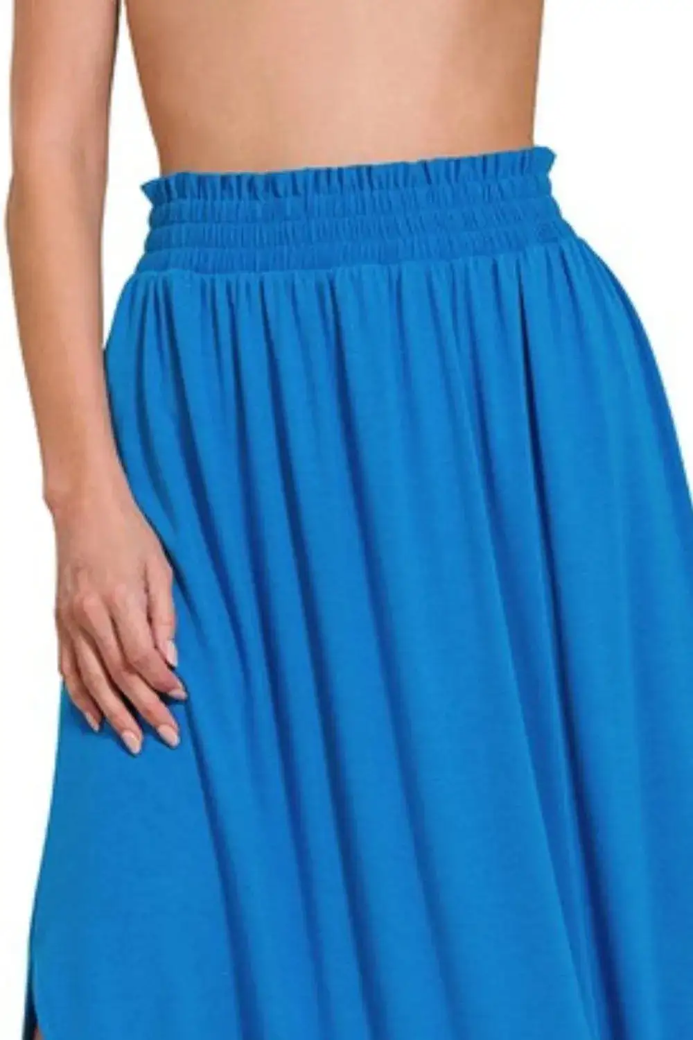 Smocked Pocket Maxi Skirt