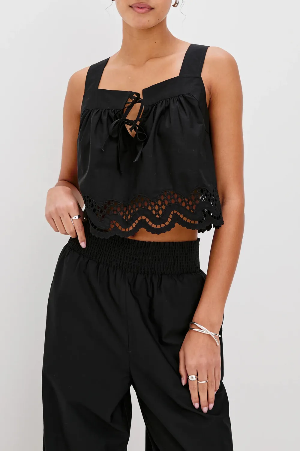 Belted Decorative Square-Necked Vest