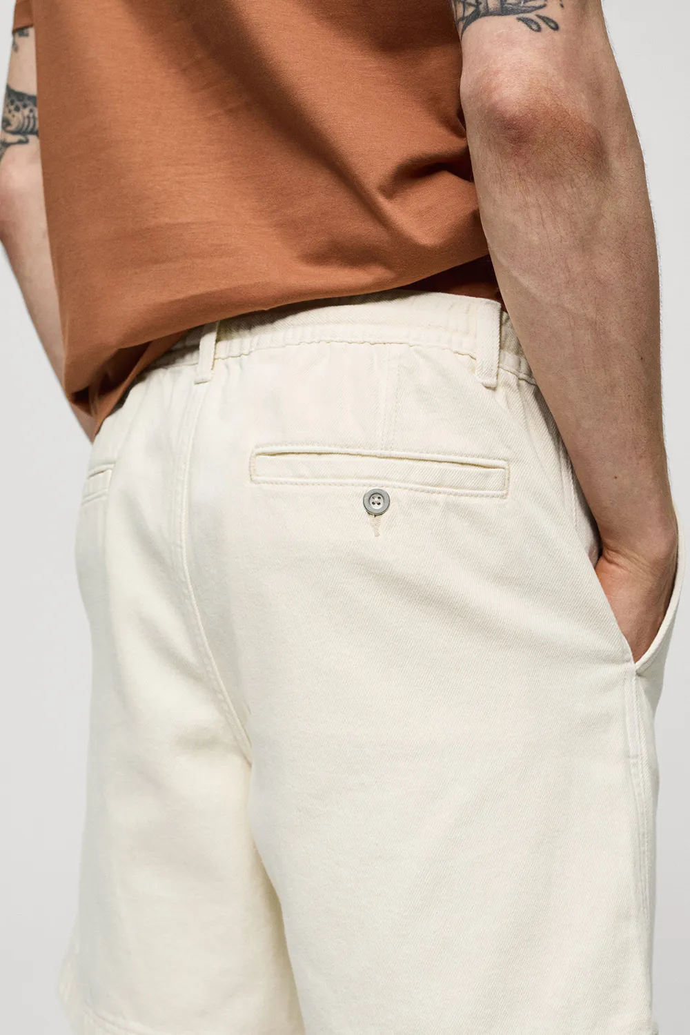 Denim Shorts With Drawstring