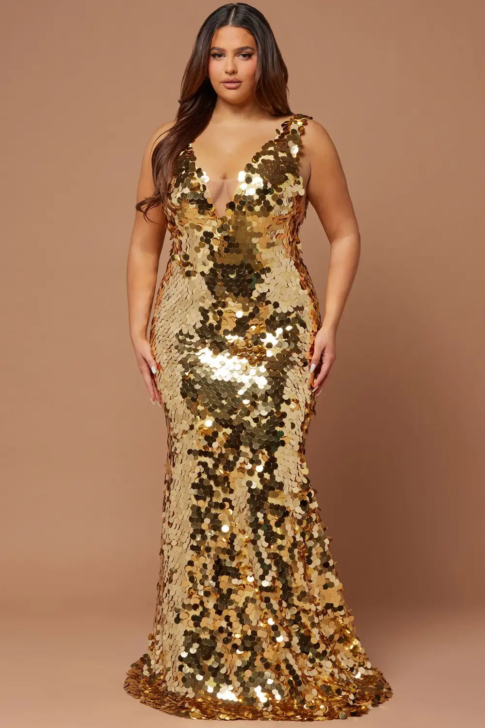 See Me Shining Sequin Gown - Gold