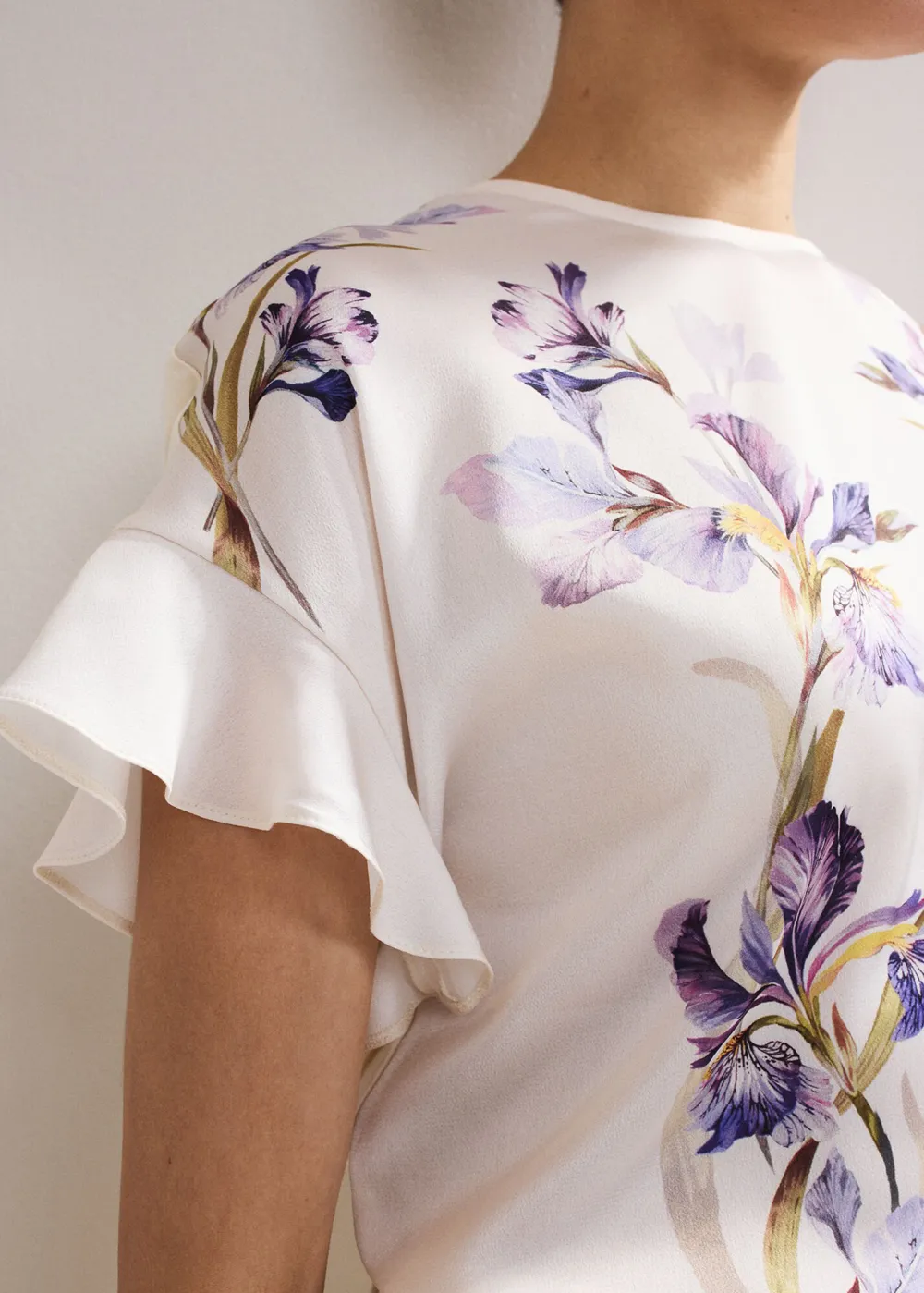 Designer Ruffled Short-Sleeved Top