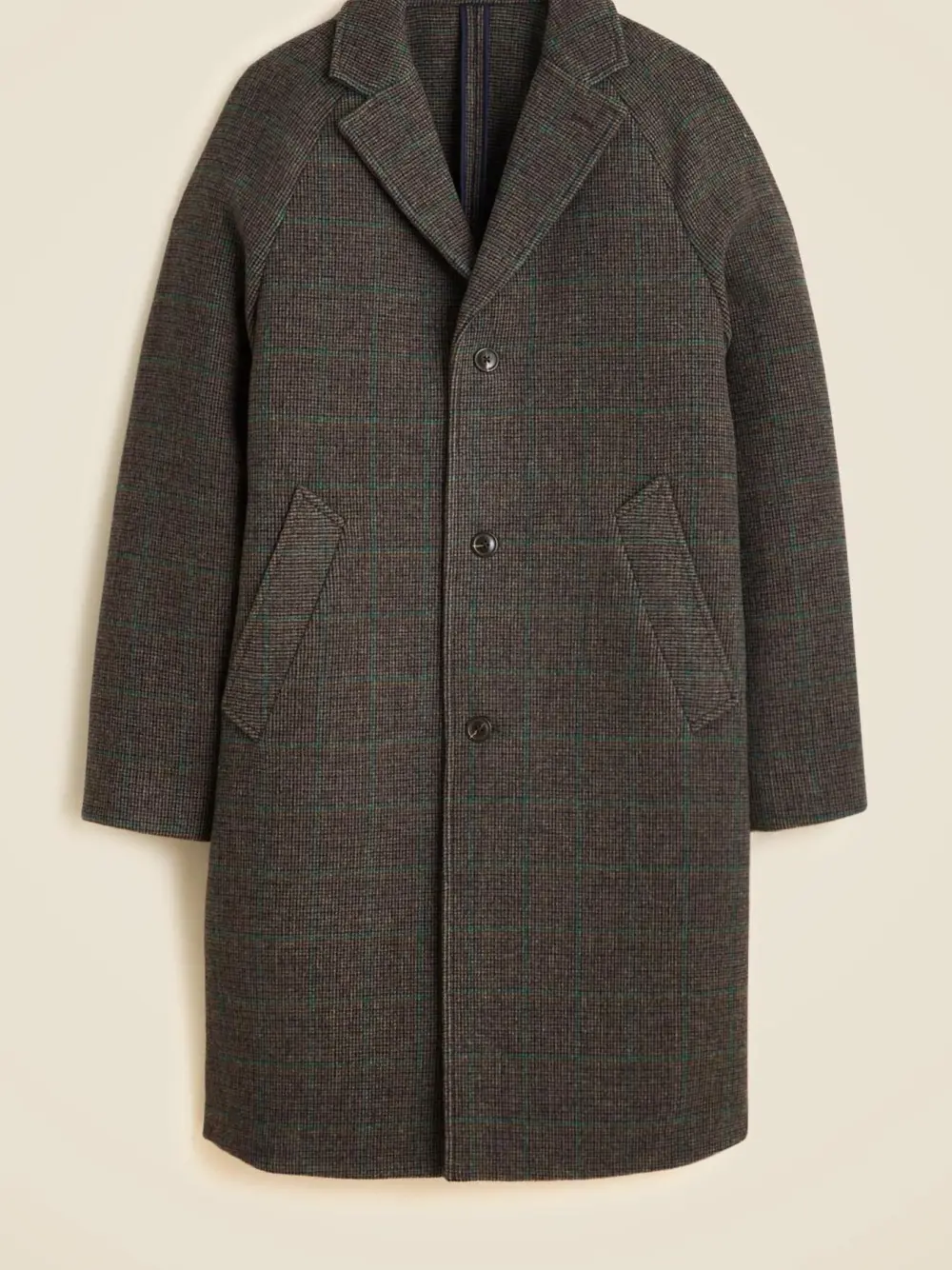 Gray Long Length Wool Overcoat