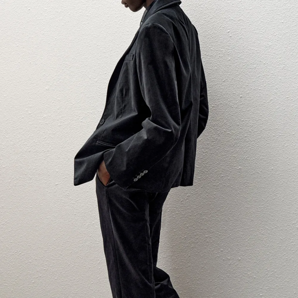 Stretch Cotton Velvet Slim Fit Pants