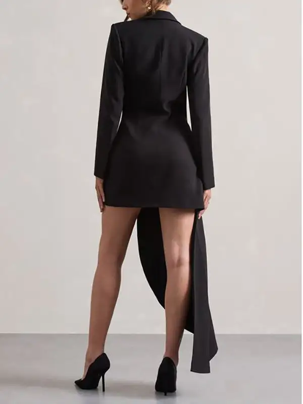 Asymmetric Buttoned Long Maxi Dress