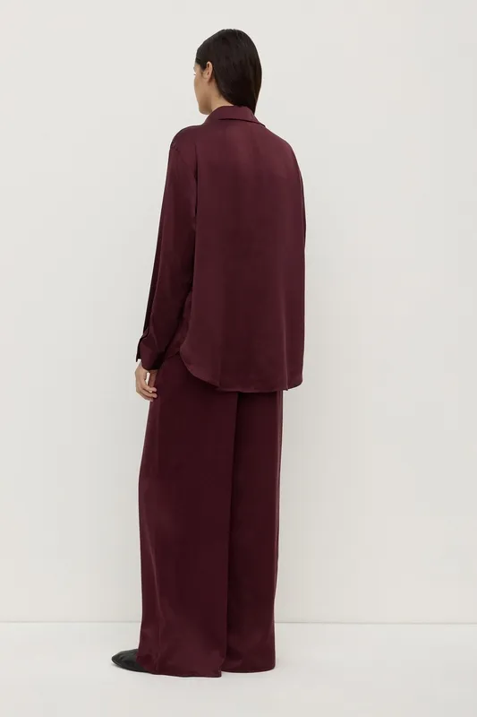 Merlot Relaxed Silk Shirt