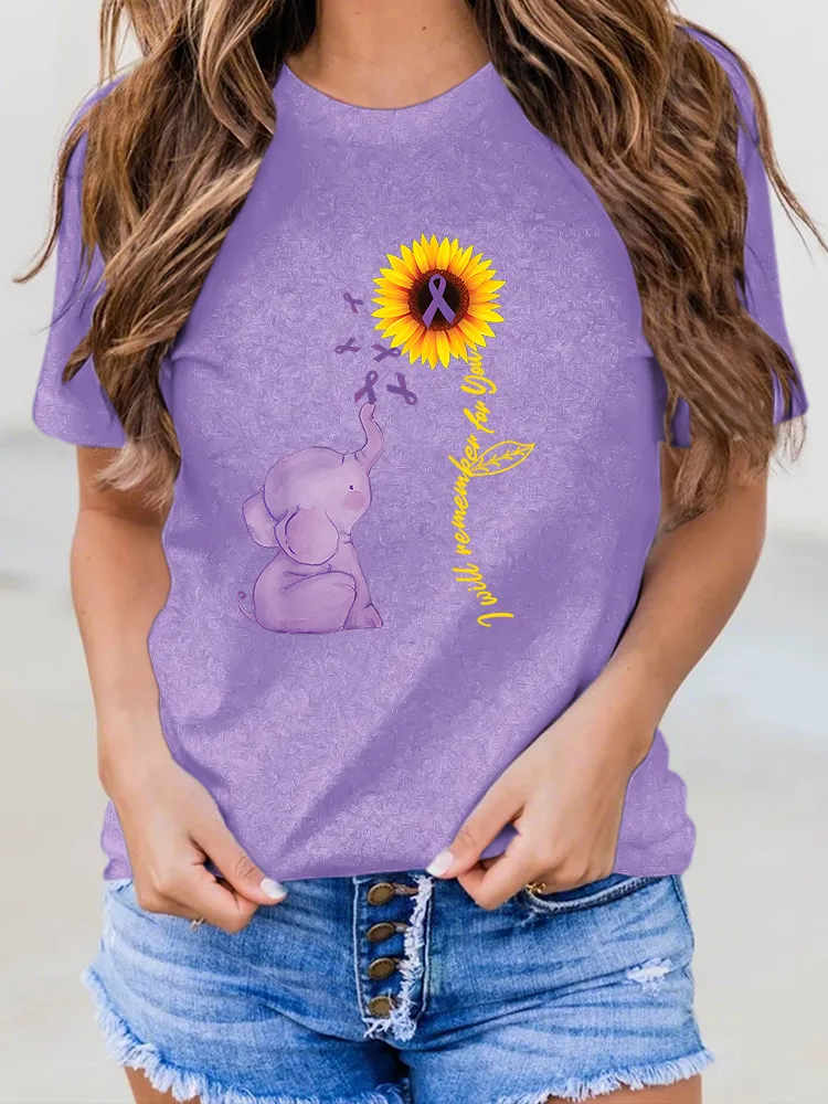 Women's I Will Remember For You Round-Neck Short-Sleeved T-Shirt