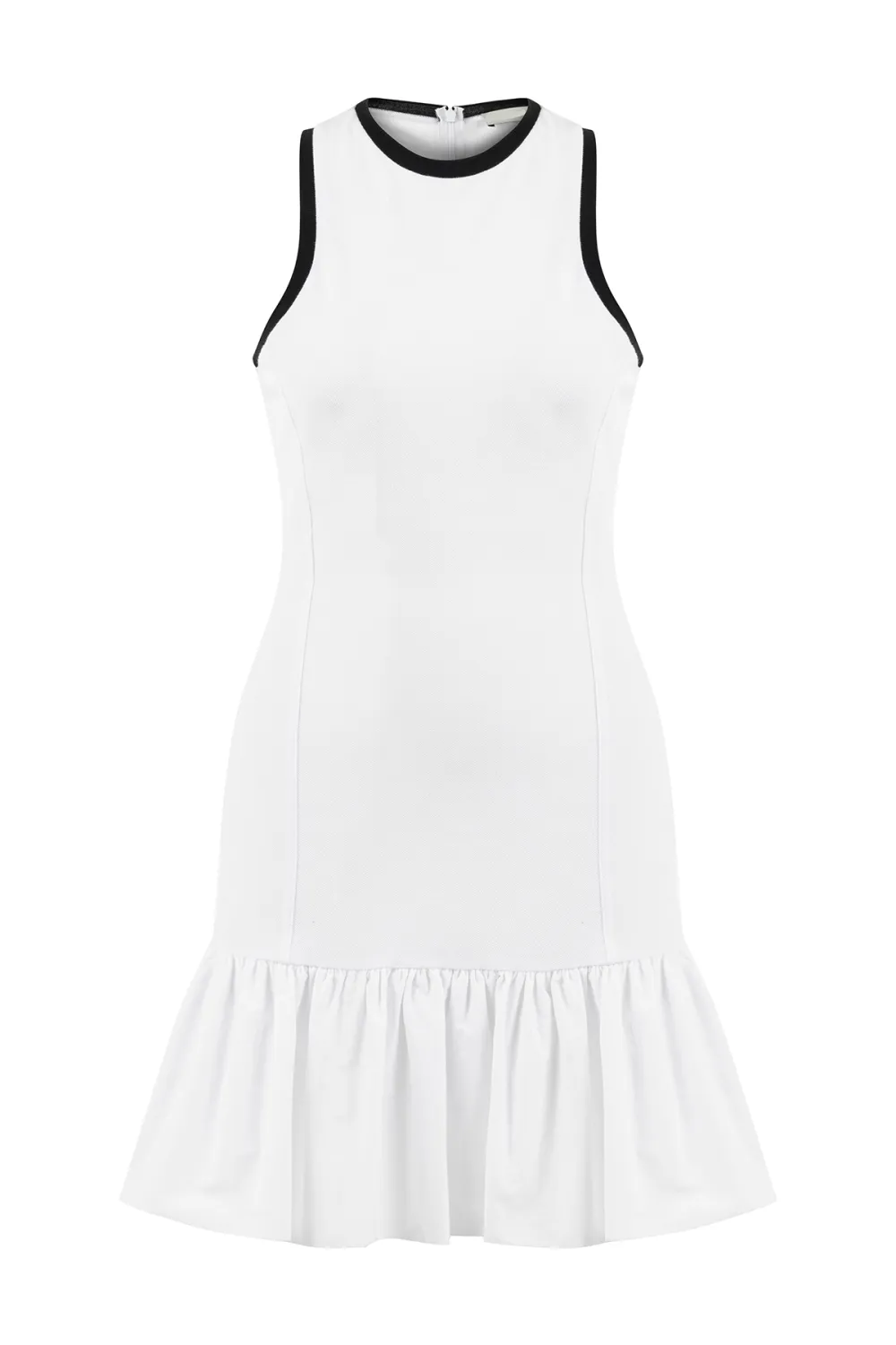Crew Neck Pleated Mini Dress
