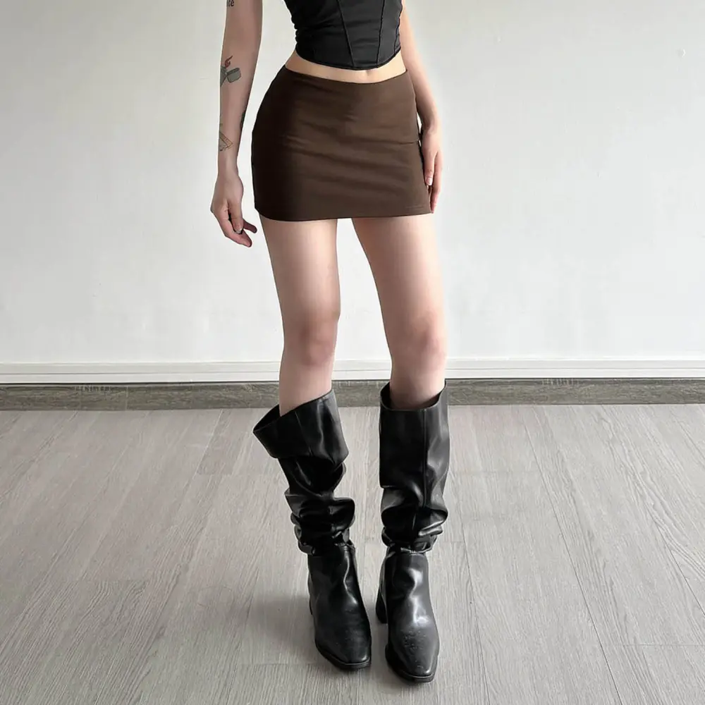 Premium Bodycon Mini Skirt with Built-in Shorts