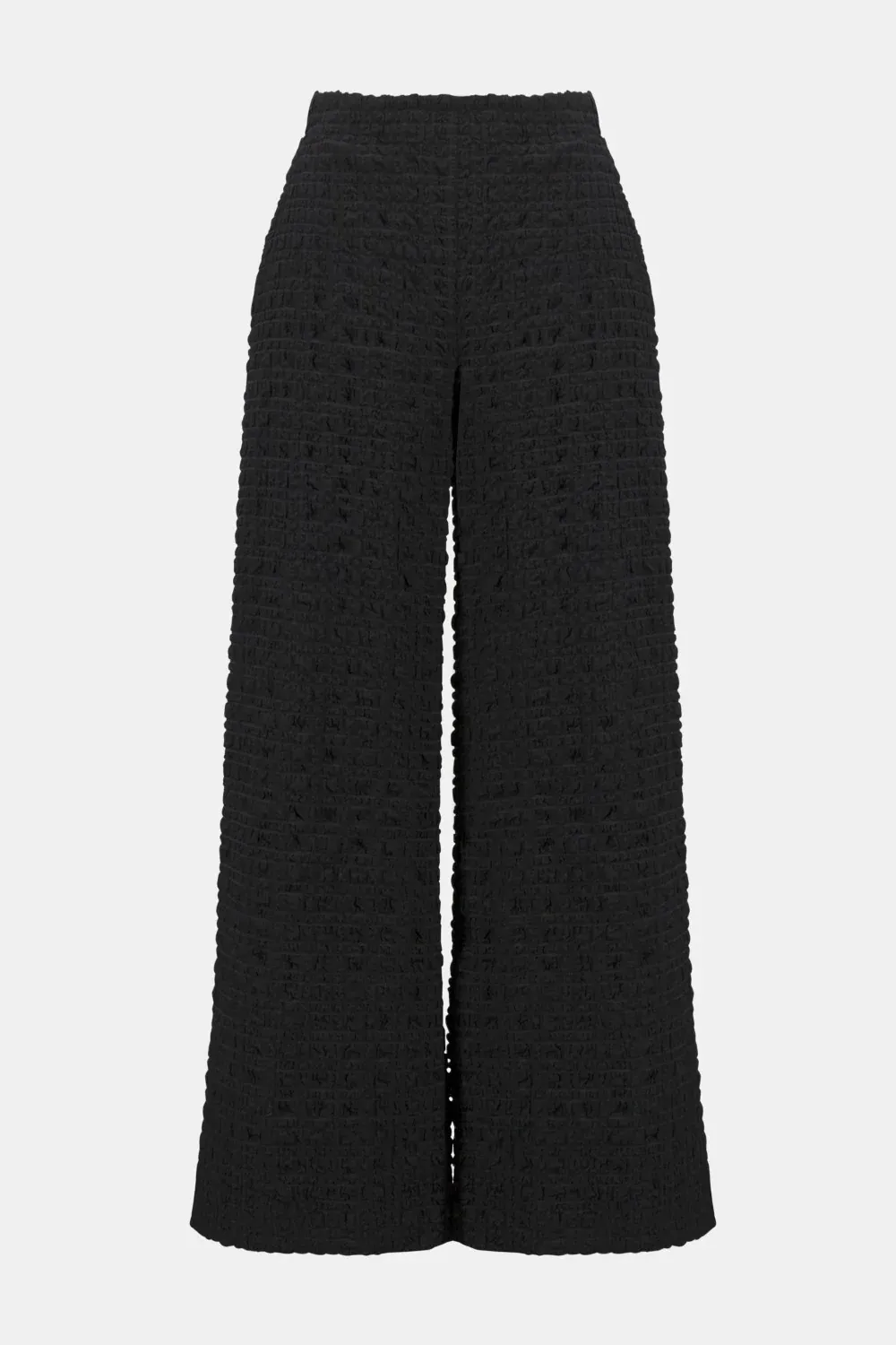 Dark Gray Textured Wide - Leg Pants