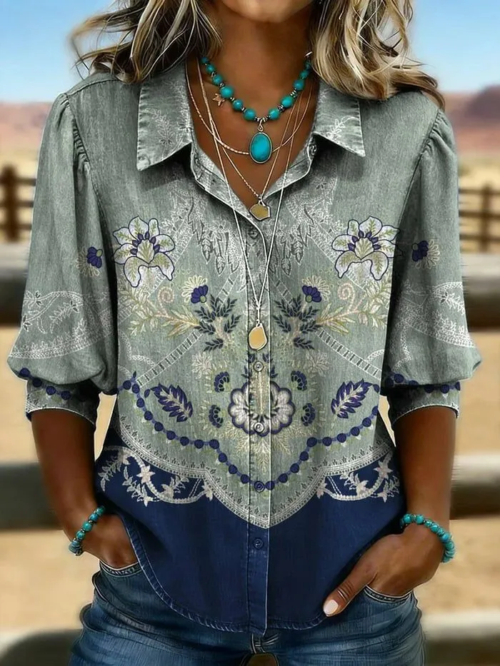 Women's Casual Retro Cotton Linen Shirt