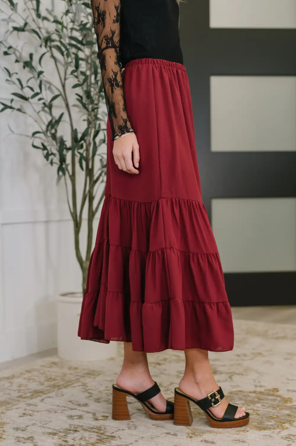 Tiered Easy Maxi Skirt
